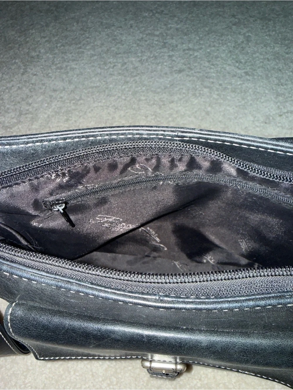 Vintage Fossil Black Leather Mini Crossbody Bag